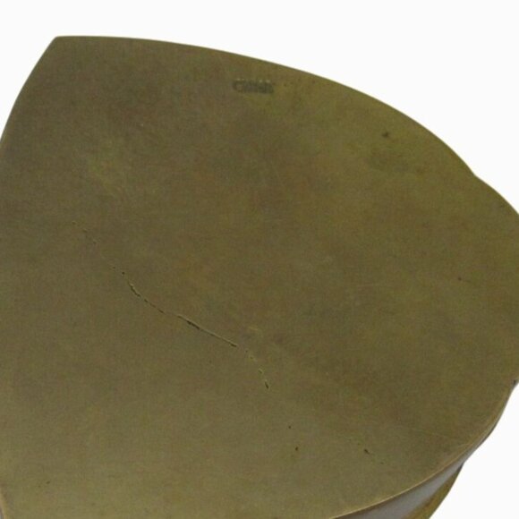 Vintage Brass And Enamel SILENT BUTLER With Decorative Handle And Hinged Lid - Picture 10 of 12